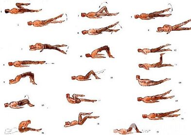 Physical exercises for lumbar balosteochondrosis